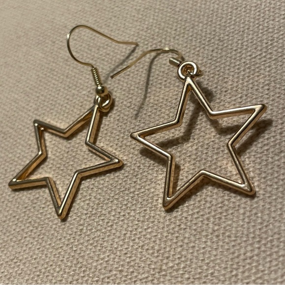 ✨ Golden Star Dangling Earrings - Festive, Birthday, School - Picture 1 of 2
